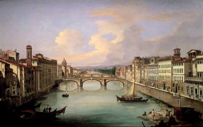 Florence from the Ponte Vecchio by Giovanni Signorini